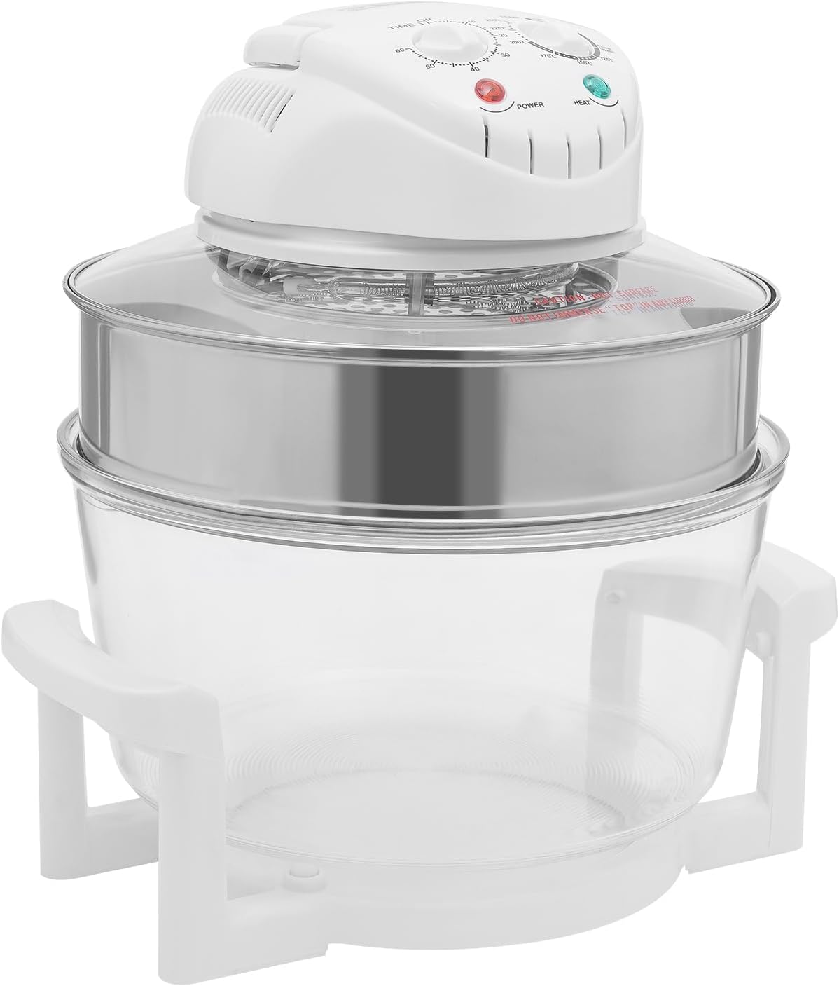 17.96QT Air Fryer with Viewing Window, 360° Visible Glass Pan, 482°F Temperature Control, Includes Grill Rack and Extension Ring for Home Kitchens, Restaurants, and Family Gatherings