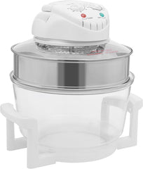 17.96QT Air Fryer with Viewing Window, 360° Visible Glass Pan, 482°F Temperature Control, Includes Grill Rack and Extension Ring for Home Kitchens, Restaurants, and Family Gatherings