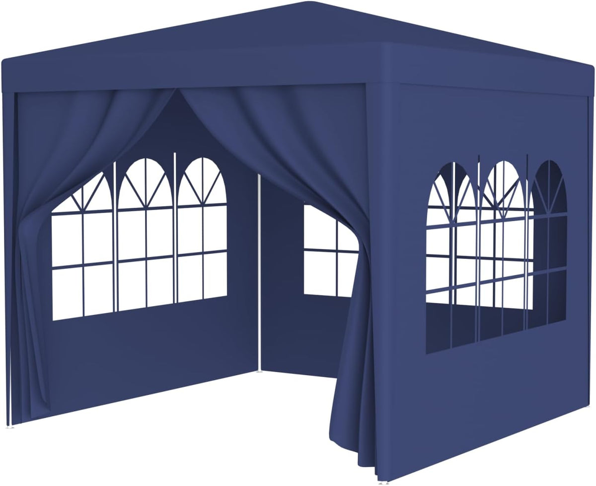 10"x10" Outdoor Party Tent with 4 Removable Walls, Heavy Duty Gazebo Canopy for Weddings, Events, and Backyard Gatherings, Blue