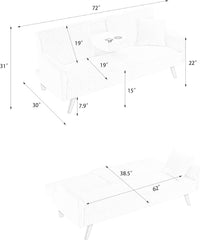 A Minimalist, Straight-line Corduroy Sofa, Suitable for Sitting and Lying in The Living Room and Bedroom (Orange + Corduroy + 2 Seat)