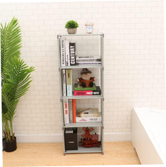 Mikinona 1pc Desktop Bookshelf Modern Bookcase Storage Rack for Home Office Study Grey Design for Organizing Books Magazines Office Supplies