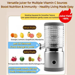 Electric Citrus Juicer, High-Yield Portable Squeezer for Oranges Lemons Limes, Hands-Free One-Touch Operation, USB Rechargeable & Easy Clean, Mini Juicer Machine for Kitchen, Travel, Gifts