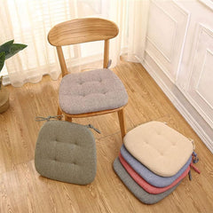 TANGHULU Chair Pads and Cushions for Dining Chairs, U Shape Dining Chair Pads with Ties, Non Slip Kitchen Chair Cushion Cotton and Linen Single Chairs Seat Pad (Color : Coffee, Size : 1PCS)