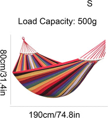 Oxford Cloth Hammock Thickened Skin-Friendly Breathable Good Load-Bearing Capacity Outdoor Easy to Install Hammock(Blue,L)