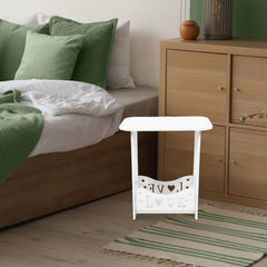 CHILDWEET Modern Wooden Nightstand Compact Bedside Table for Bedroom Minimalist Sofa Side Table Ample Area for Spaces and Dorm Rooms