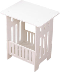 Slim Bedside Table with Storage Shelf 10x9x16 Inch Small White Table with Legs Bedroom Side for Living Room Bedroom Bathroom Balcony Decorations
