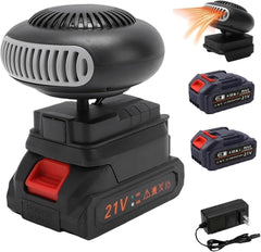 Battery Operated Heater, Fast Battery Powered Space Heater, Portable Car Window Defroster, Dual USB Ports, Anti-Tilt, Long Lasting and Quiet Operating for Indoor Outdoor & Car (Battery*2)