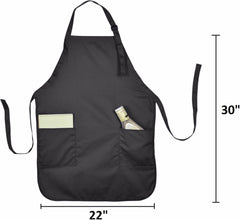 ImpecGear Heavy Duty Apron Bib Commercial Restaurant Home Bib Spun Poly Cotton Kitchen Aprons (2 Pockets)