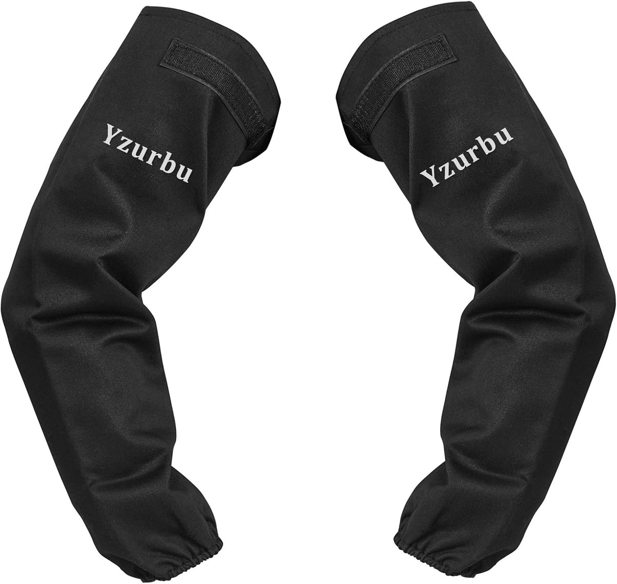 Yzurbu Welding Work Sleeves, Heat & Flame Resistant Arm Protection Gardening Sleeve with Hook & Loop - Black