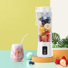 Portable Blender for Shakes and Smoothies, 15Oz Mini Juicer Blender for Fruit, USB-C Rechargeable & Self Cleaning Travel Mixer With Stainless Steel Blades, for Food, Office, GYM, School (White)