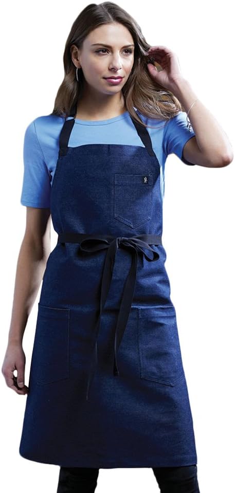 Averill's Sharper Uniforms Two Hip Pocket One Chest Pocket Cotton Restaurant Bib Apron (Set of 6)