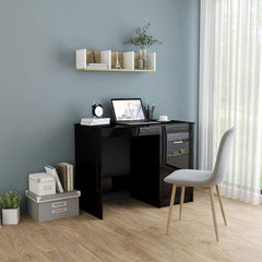 Computer Desk with Storage White and Sonoma Oak Modern Home Office Desk 39.4 Inch Writing Table for Study Room and Small Spaces