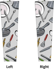 Kitchen Tools Chef Pattern Arm Guard Sleeves Sun Uv Protection Arm Sleeves For Men And Women