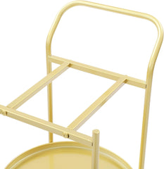 Bar Cart 3-Tier Home Bar Serving Cart with 4 Lockable Universal Wheels, Metal Rolling Cart Mobile Storage Shelf for Kitchen, Living Room, Bedroom, Bathroom, 18.0" D x 16.0" W x 30.7" H