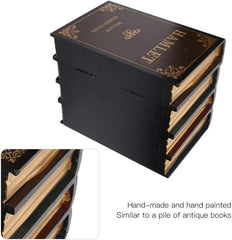 Decorative Book Box, Antique Wood Book Shaped Storage Case for Home Decoration Props Office Bookcase Ornaments Jewelry Storage
