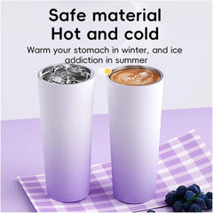 Stainless Steel Wireless Portable Blender - 650ml USB Juicer Smoothies, Orange Juice Mixer with 20 Blades Crushed Ice, 3000mAh Long-term Insulation(C)