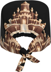 Cleaning Working Cap Luxurious Chocolate Palace Printed Chef Hat for Women & Men, Adjustable, Breathable