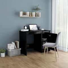 Computer Desk with Storage White and Sonoma Oak Modern Home Office Desk 39.4 Inch Writing Table for Study Room and Small Spaces