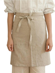 Retro Cotton And Linen Half Apron Studio Shop Flower Art Studio Work Clothes Small Bib