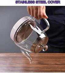 Cookers Tea Kettle Kettle Glass Electric Kettle 1 Litre Green Water Bottle with Illuminated LED Stainless Steel Inner Cover and Bottom Automatic Power Off Protection 1000W