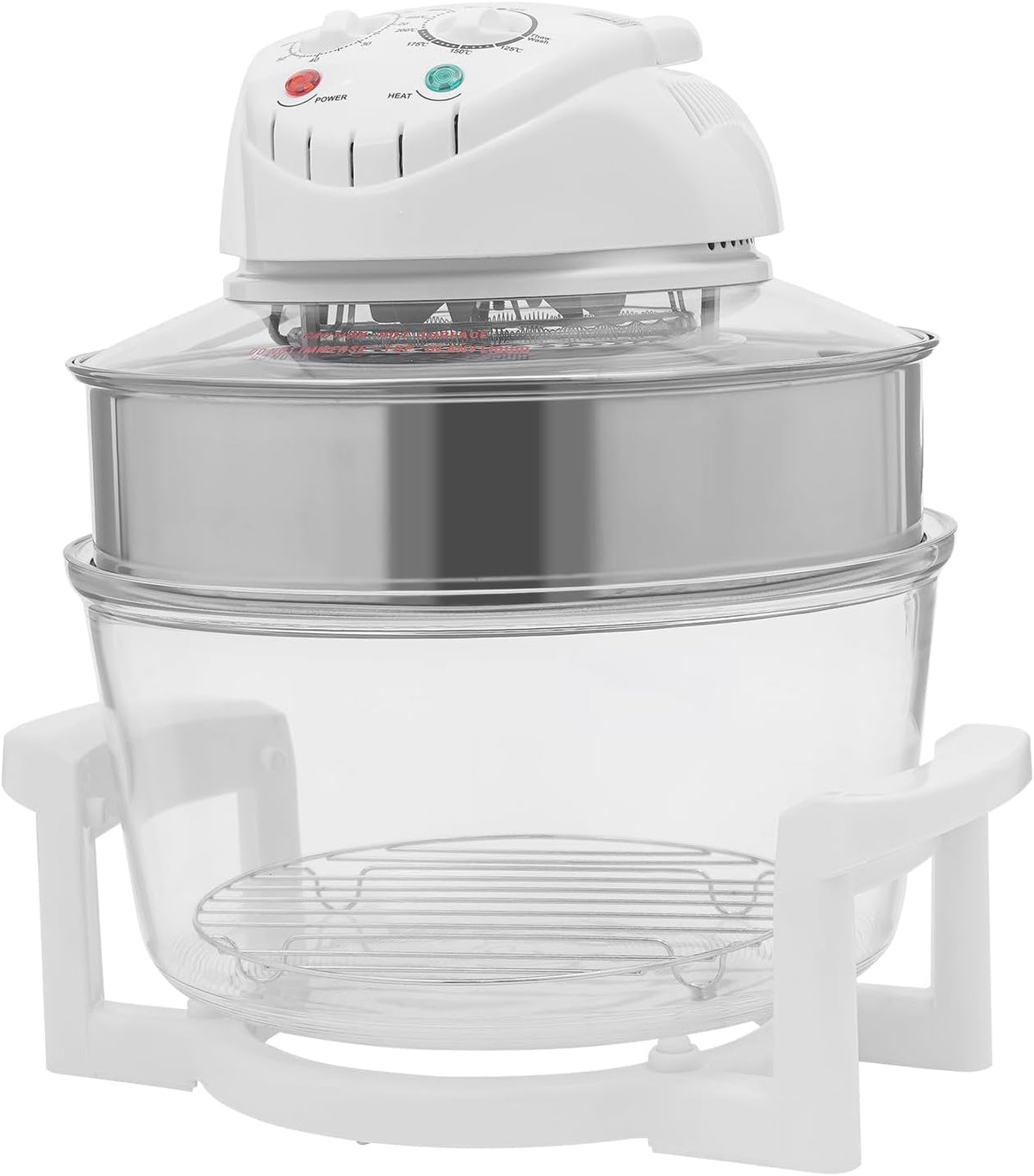 17L Glass Air Fryer, 360-Degree and 110V Viewable Convection Oven with Adjustable Expansion Ring for Home Use, Oil-Free Cooking，French Fries,Fish,Cake