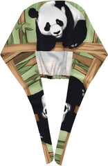 Cleaning Working Cap Naughty Panda Printed Chef Hat for Women & Men, Adjustable, Breathable Black