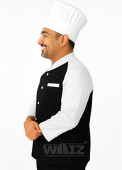 Premium Men’s Executive Chef Coat – single Breasted Poly Cotton Blend – Long Sleeve Professional Kitchen Jacket