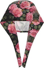 Cleaning Working Cap Pink Roses Printed Chef Hat for Women & Men, Adjustable, Breathable