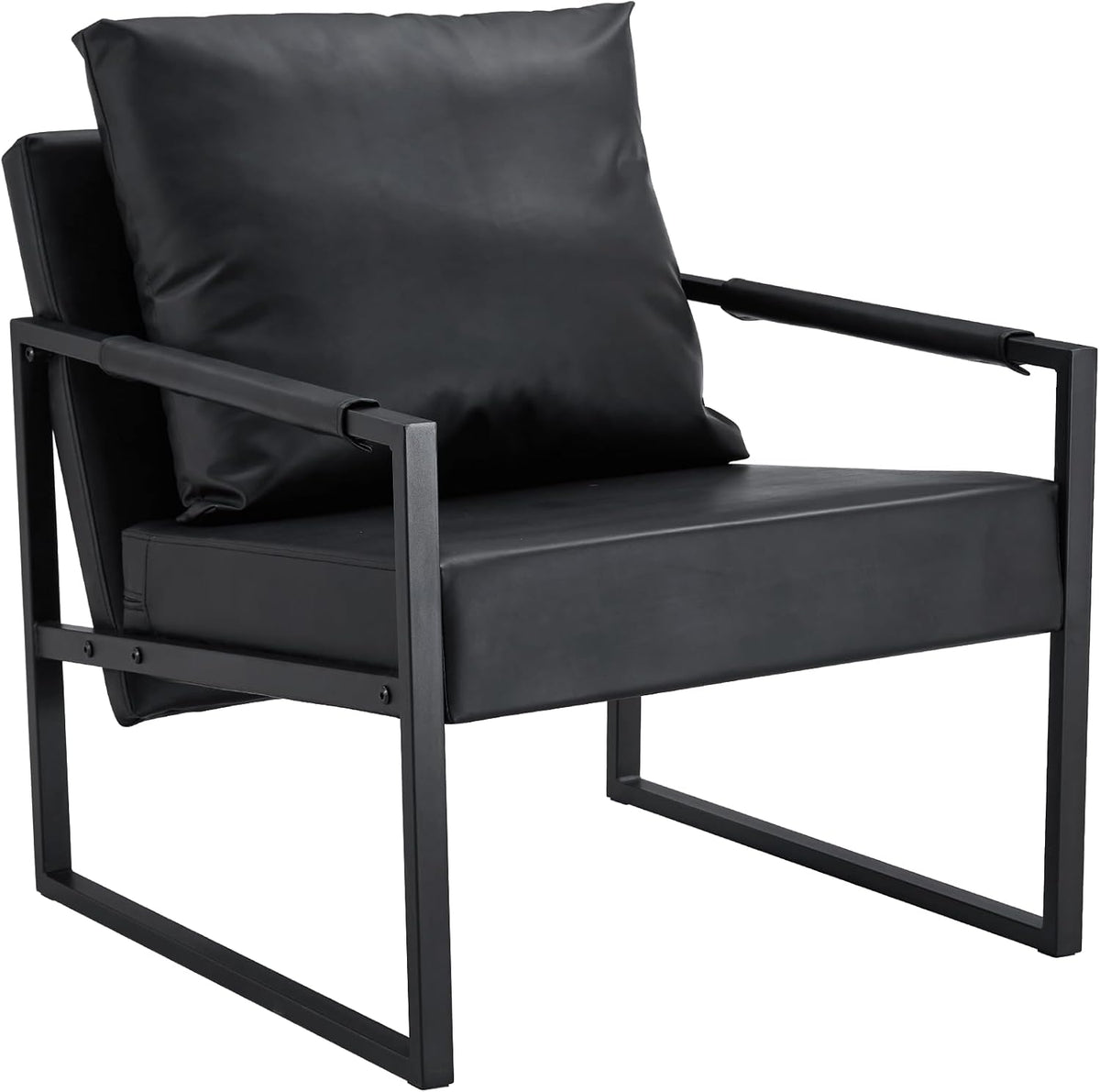 healthomse Leather Sofa, PU Leather Sleeper Sofa with Metal Frame, Faux Leather Couch, Ergonomically Designed, Suitable for Living Room, Study or Bedroom (Brown)