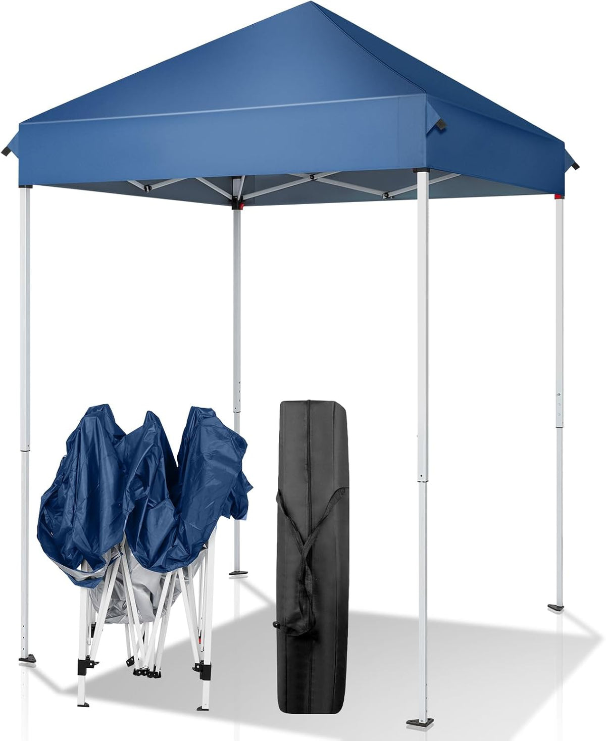 Canopy Tent, 5 X 5 FT Pop Up Canopy Outdoor Instant Tent Slant Legs with Carrying Bag, Portable Gazebo Shelter for Patio Deck Garden and Beach (Blue)