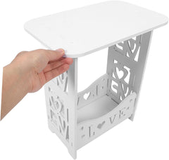 Minimalist Small Side Table Bedside Table for Bedroom Modern Nightstand Shelf