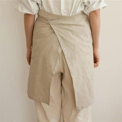 Retro Cotton And Linen Half Apron Studio Shop Flower Art Studio Work Clothes Small Bib