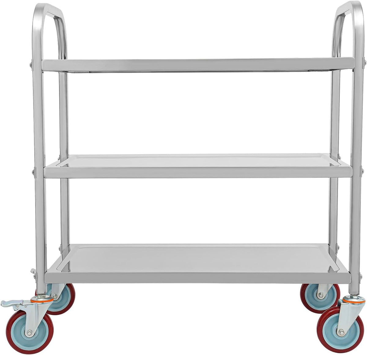 Stainless Steel Kitchen Cart 3 Tier Utility Trolley Catering Storage Shelf 300lbs Capacity w/Locking Wheels Mobile Serving Cart for Restaurant Hotel Home