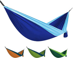 Coastrail Outdoor Deluxe Portable Hammock Compact 1-Person 108"*54" Hammock Multi-Purpose Indoor/Outdoor- Hammock Kit with Tree Straps and Carabiners, Blue, One Size
