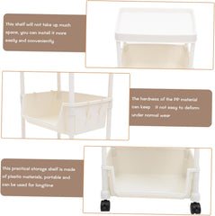 Movable Rolling Bookcase Rack with Wheels Multi Purpose Organizer for Books Easy Installation Space Saving Design Material