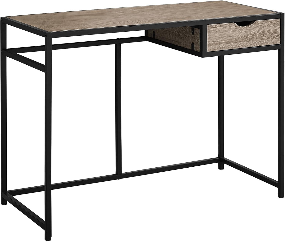 Monarch Specialties Contemporary Laptop Table with Drawer Home & Office Computer Desk-Metal Legs, 42" L, Black