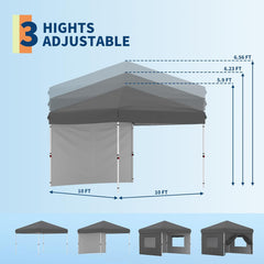 Pop Up Canopy Tent 10x10 FT Outdoor Canopy One-Person Set Up Heavy Duty Commercial Instant Tent, Green
