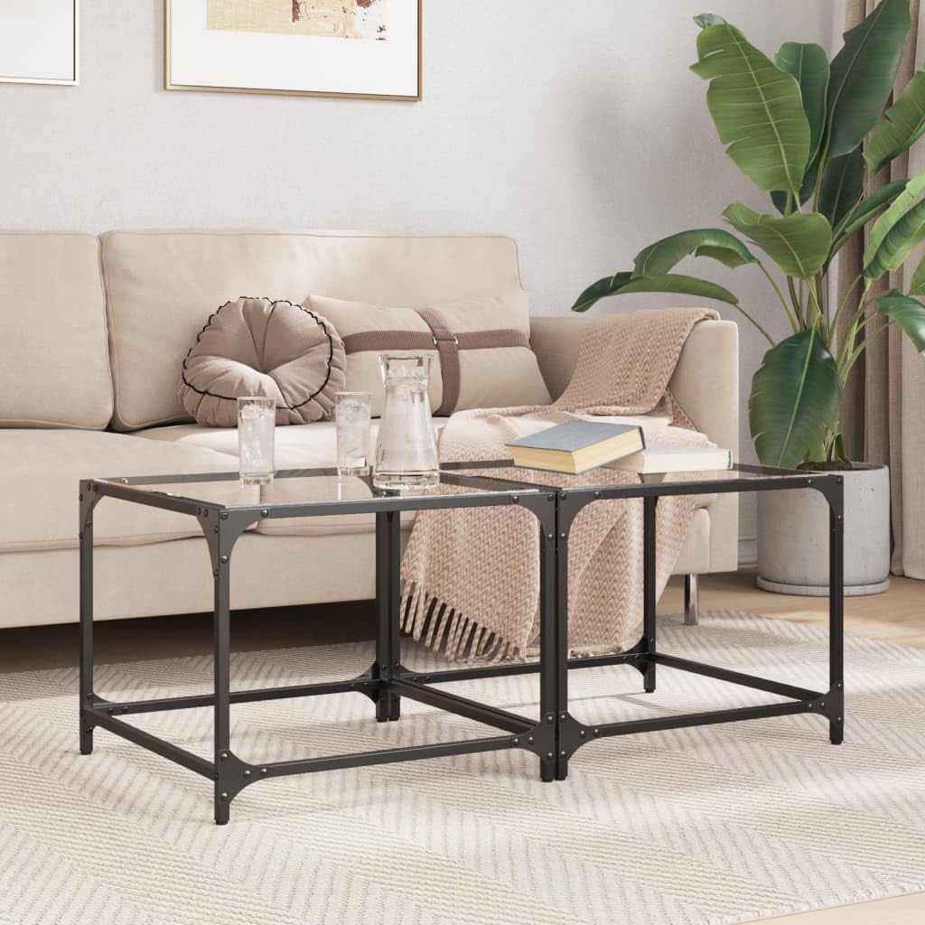Modern Coffee Table with Glass Top and Stainless Steel Frame, Compact Design for Small Spaces, Stain-Resistant Surface, Polished Finish for Living Room Decor