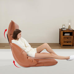 Adjustable Floor Lazy Sofa Chair, Adjustable Lazy Sofa with Armrests, 50x29.53in Tilt Household Backrest floor Couch with Headrest, 220 lbs Load-Bearing, 5 Lumbar Part Adjustment Gears (Navy Blue)