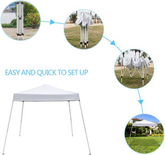 10x10 Pop Tent, Portable Waterproof Folding Canopy White