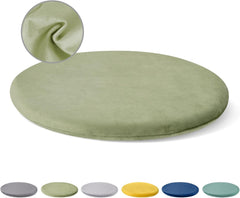 Round Memory Foam Chair Cushion Circle Bar Stool Pad Detachable Chair Seat Cushion with Removable Cover and Rubber Back Anti Slip Kitchen Dining Chair Pad 13 Inches Grey