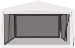 Party Tent, Outdoor Gazebo Pergola Canopy Tent Summer House for Deck Garten Hinterhof Rasen with 4 Mesh Sidewalls Green 9.8'x13.1' HDPE