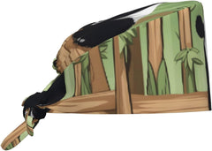 Cleaning Working Cap Naughty Panda Printed Chef Hat for Women & Men, Adjustable, Breathable Black