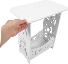 Wooden Bedside Table Modern Minimalist Nightstand Lower Shelf for Living Room Bedroom Elegant Finish for Lamps and Organizing Books