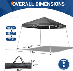 8x8ft Outdoor Canopy Tent, Patio Tent Instant Gazebo Canopy, Portable Shelter Canopy Tent, Camping Canopy Tent, Outdoor Events Shelter Tent for Party, Beach