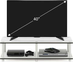 Island Oasis 60 Inch No Tools TV Stand Sturdy and Functional Entertainment Console Unit for TVs White/32 Inch