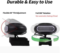 Battery Operated Heaters for Indoors Car/Portable Heater Car Window Defroster,1500mah Battery Powered Space Heater with Anti Tilt Design Safe for Cars Office Indoor Quiet Operating (15-cell battery*1)