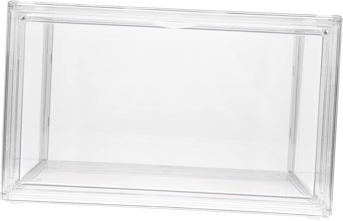 ibasenice Acrylic Stackable Book Storage Box Bins for Organization Bookcase Cube Storage Sealed Bookshelf