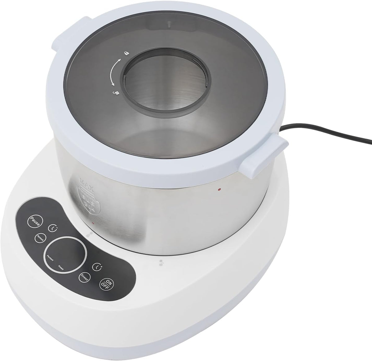 Bepritm Electric Dough Mixer Machine, 5L/169oz Stainless Steel Dough Mixer with Intelligent Panel & Ferment Function, 230W Kneading Machine for Home, Bakeries, Commercial Use (Blue&White)