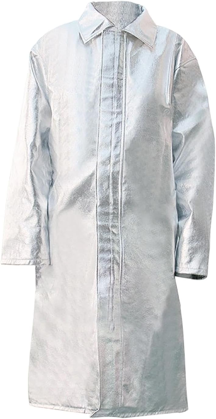 Heat Resistant Apron Aluminum Foil Apron Anti Heavy Duty Workshop 1000°C Bib Fire Retardant for Crafting BBQ Welding, Style C